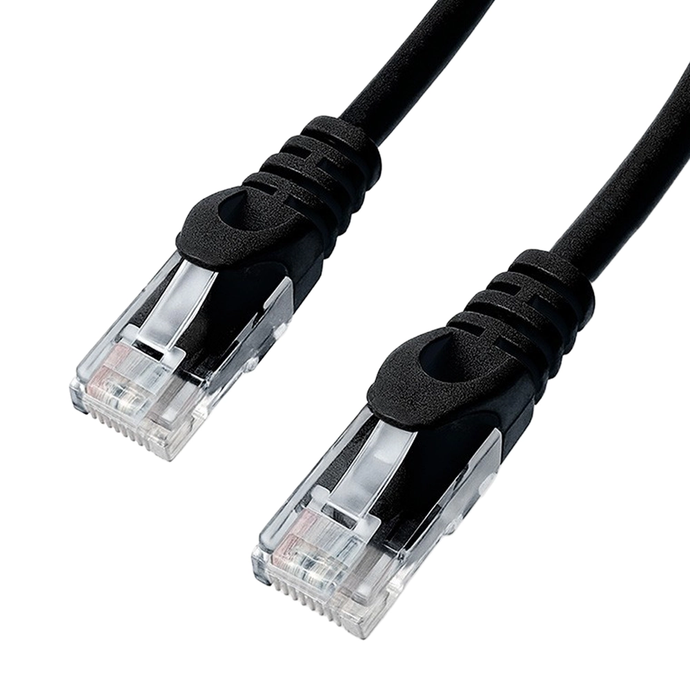 Assynia Cat6 U/UTP Slimline Patch Lead, LSZH, 0.3m, Black